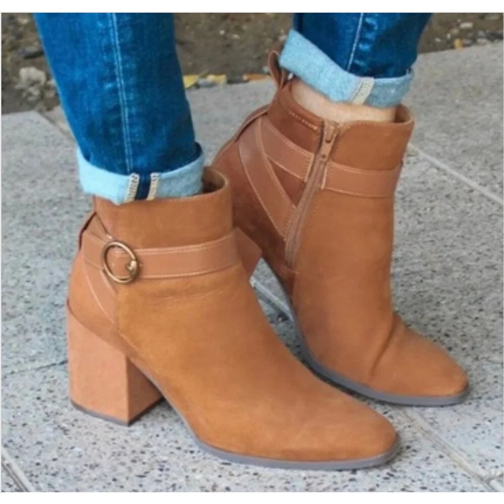 VIONIC Tenley Mid Shaft Ankle Boot in Toffee 7.5